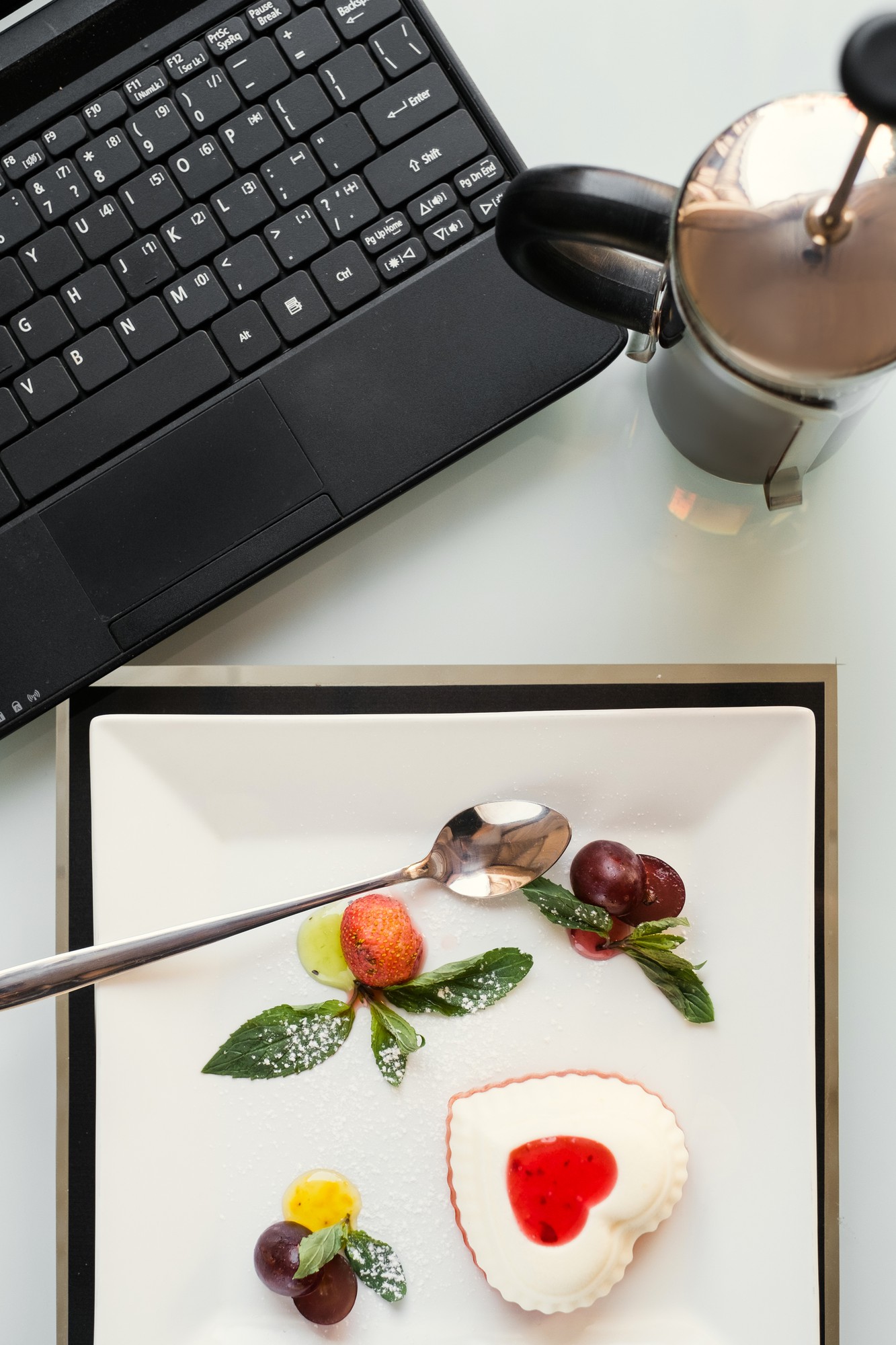 Studio mise-en-place with labeled ingredients